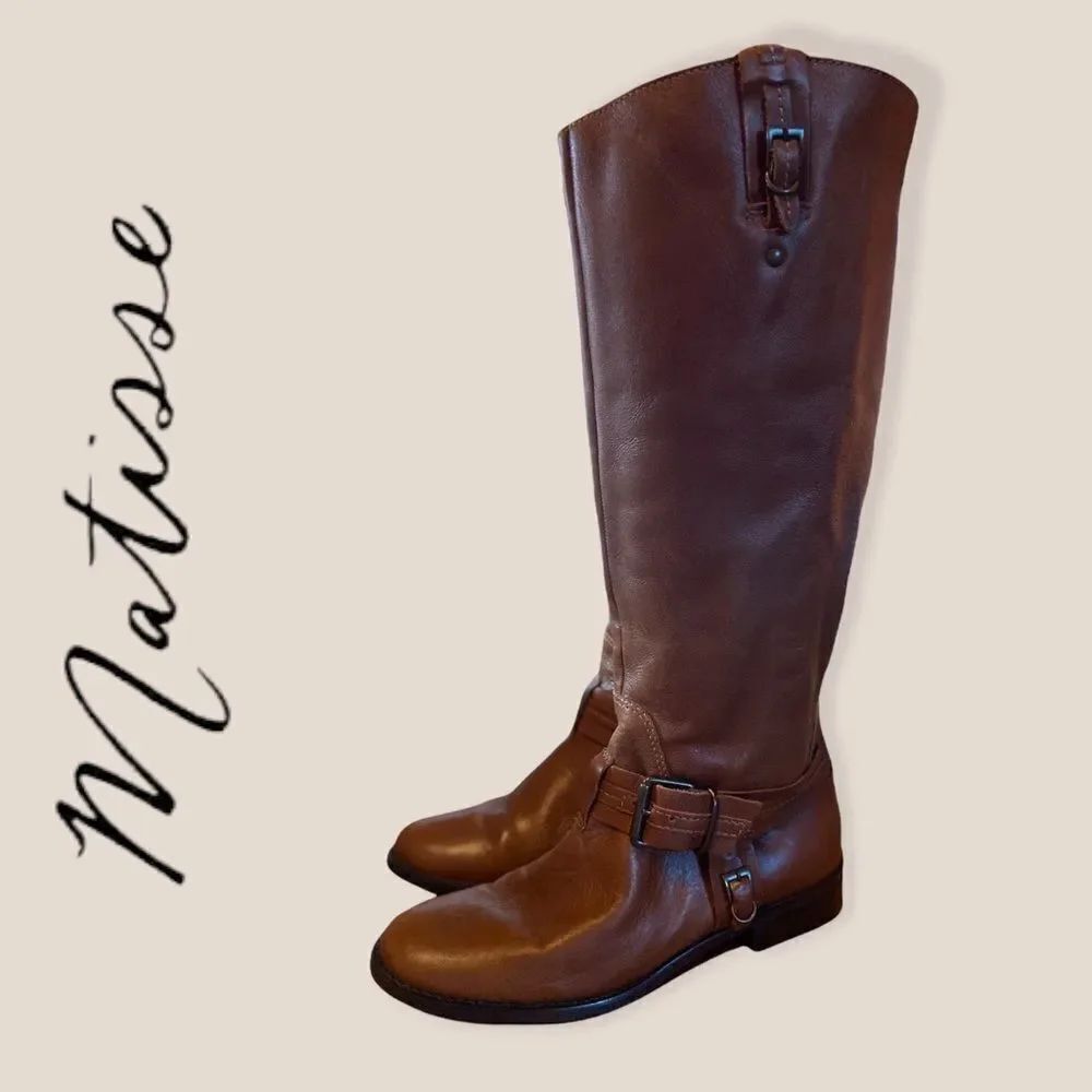 Matisse Tall Tan Leather "Flashback" Boots 6M